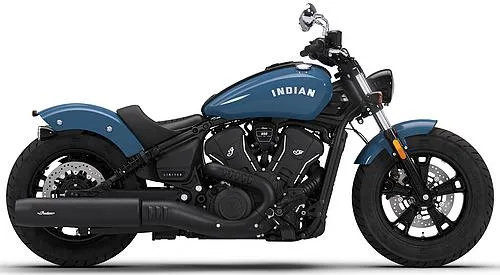 Foto de perfil del 999 Scout Sixty Bobber 2026 en color azul.