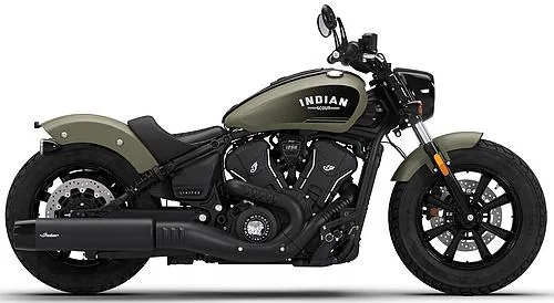 Foto de perfil del 1250 Scout Bobber 2026 en color verde.