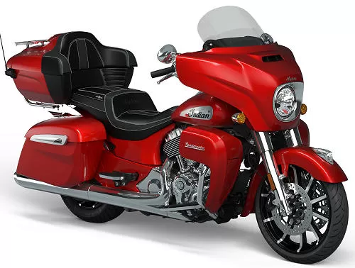 Foto de perfil del 1890 Roadmaster Limited 2023 en color rojo.