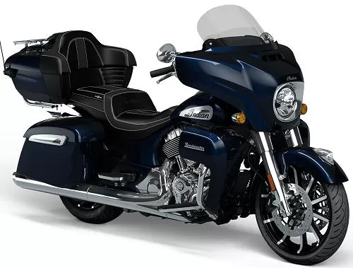 Foto de perfil del 1890 Roadmaster Limited 2024 en color negro / azul.