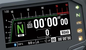 Kawasaki Ninja ZX-4RR 400 - compteur en mode circuit