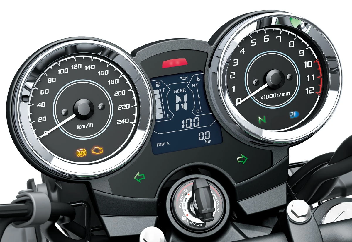 Le compteur d'une Kawasaki Z 650 RS