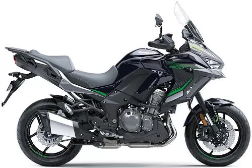 Foto de perfil del VERSYS 1000 S 2024 en color verde / negro.