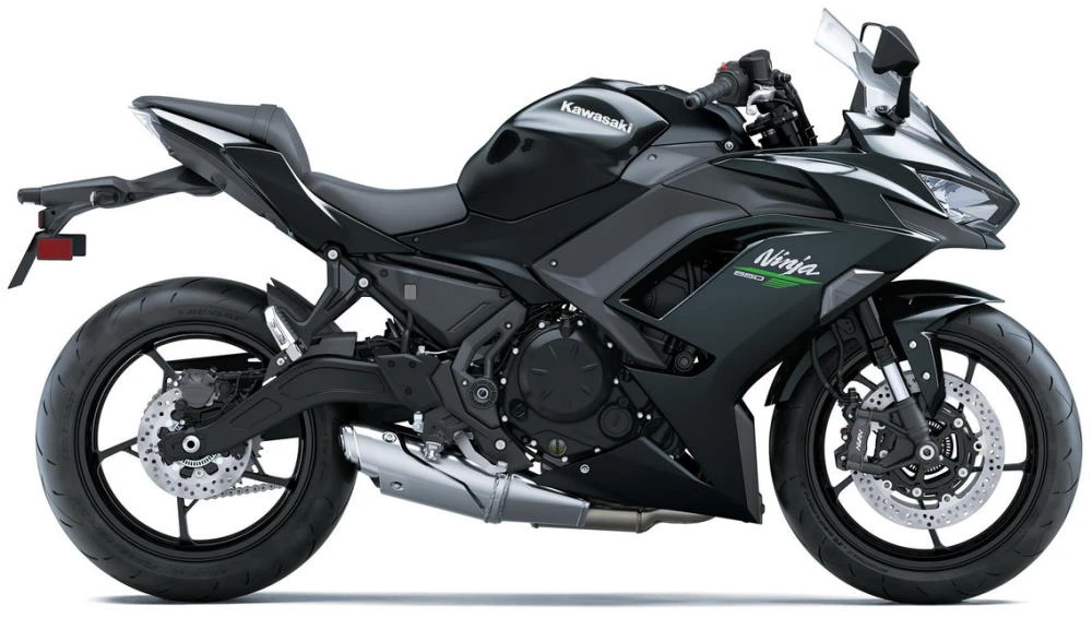 Foto de perfil del Ninja 650 2027 en color negro.