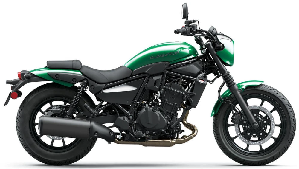 Foto de perfil del 500 Eliminator SE 2027 en color verde.