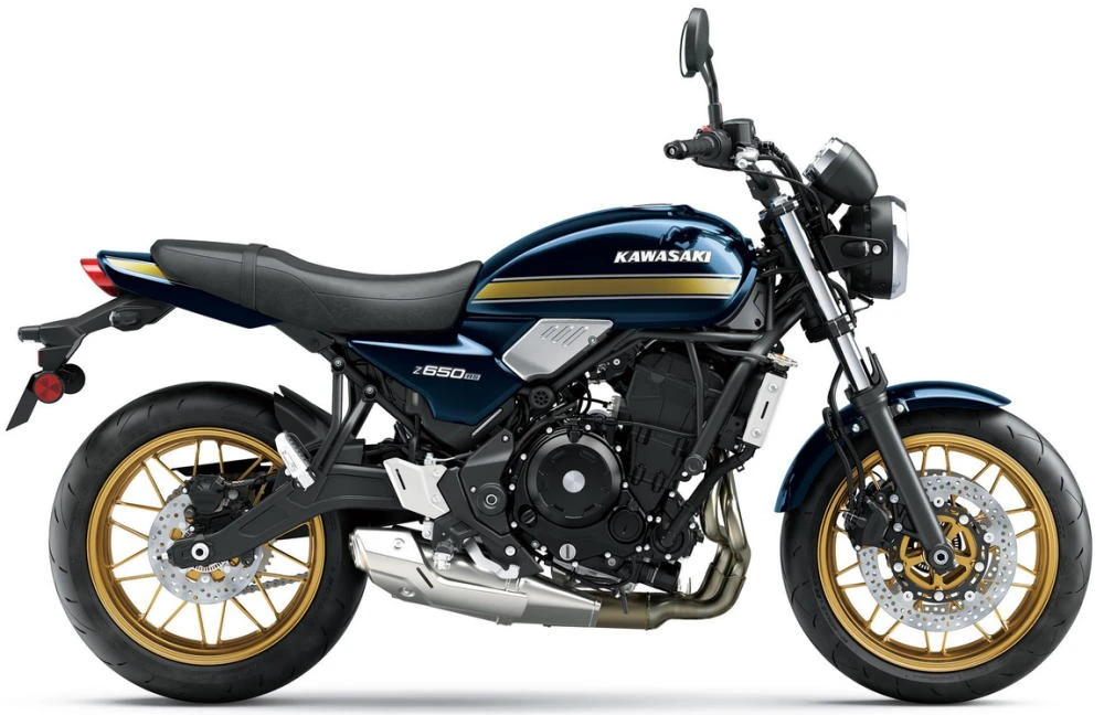 Photo de profil de la Z 650 RS 2027 en couleur bleu