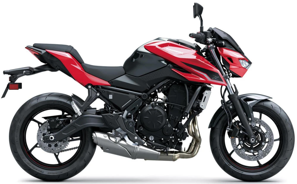 Foto de perfil del Z 650 S 2027 en color rojo.