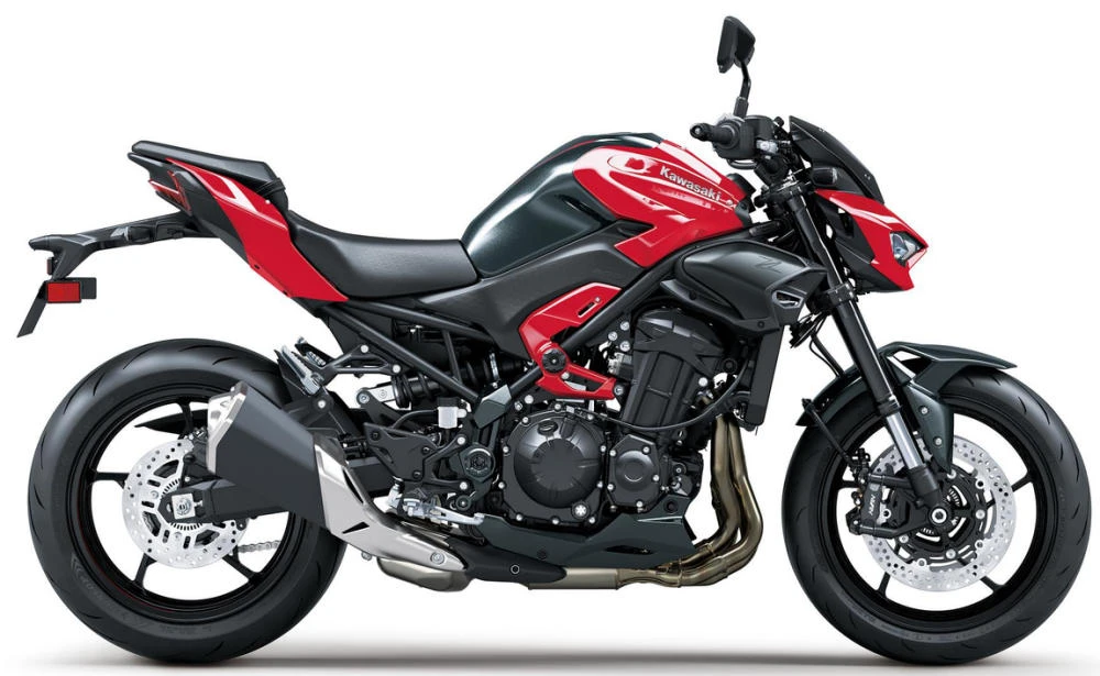 Foto de perfil del Z 900 2027 en color rojo / negro.