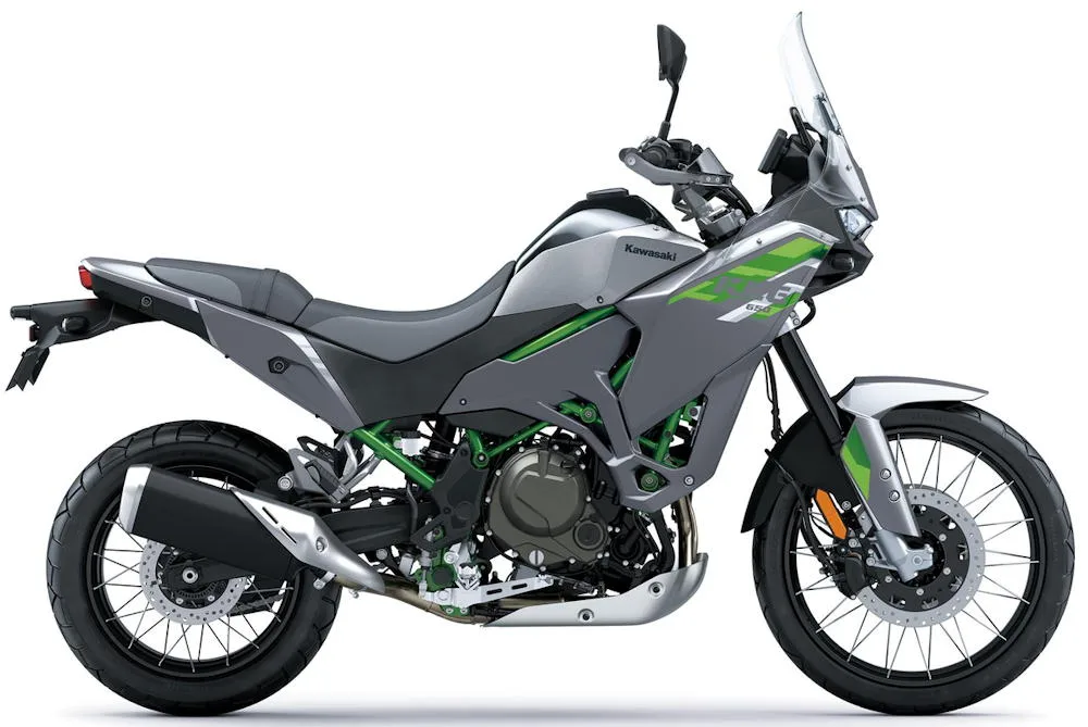 Foto de perfil del KLE 650 SE 2027 en color gris.