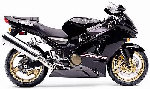 Photo de profil de la 1200 ZX-12R 2003 en couleur gris / noir