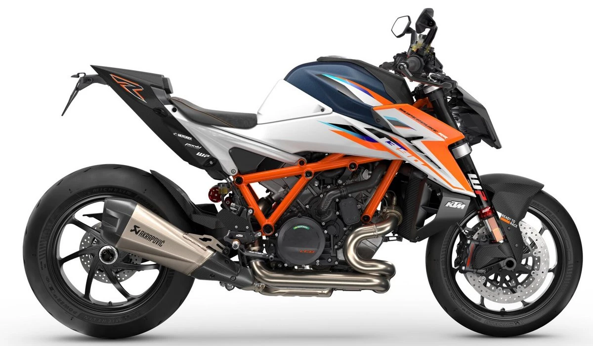 Une moto KTM Superduke 1390 RR vue de profil