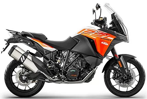 Foto de perfil del 1290 Super Adventure S 2018 en color naranja.