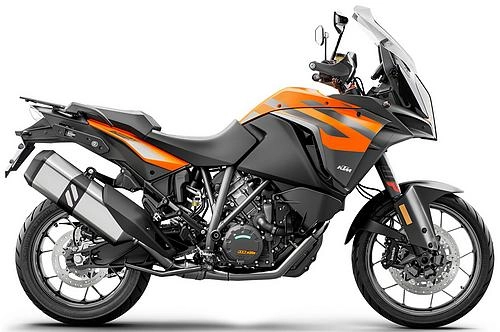 Foto de perfil del 1290 Super Adventure S 2019 en color naranja.
