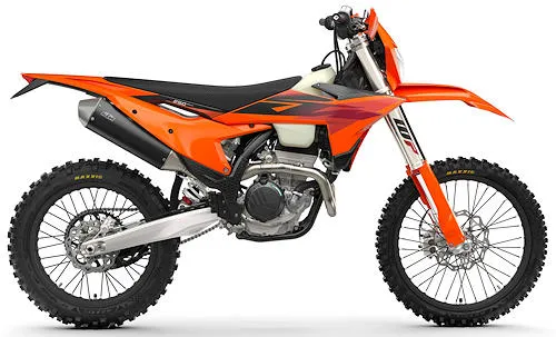 Photo de profil de la 250 EXC-F 2027 en couleur orange