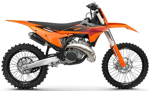 Foto de perfil del 250 SX 2027 en color naranja.