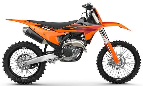 Photo de profil de la 250 SX-F 2027 en couleur orange