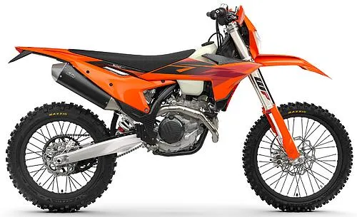 Photo de profil de la 500 EXC-F 2027 en couleur orange