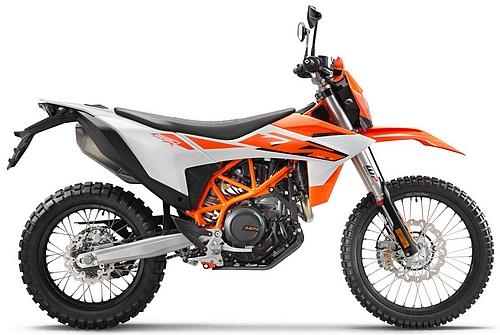 Foto de perfil del 690 Enduro R 2026 en color naranja.