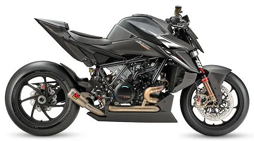 Foto de perfil del Superduke 1390 RR Track 2026 en color negro.