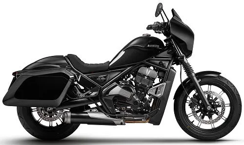 Foto de perfil del 650 Calibro Bagger 2024 en color negro.