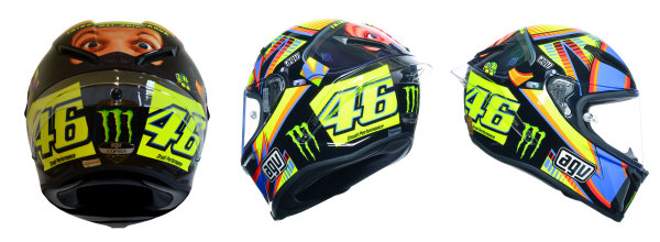 Double-face pour le casque de Rossi.