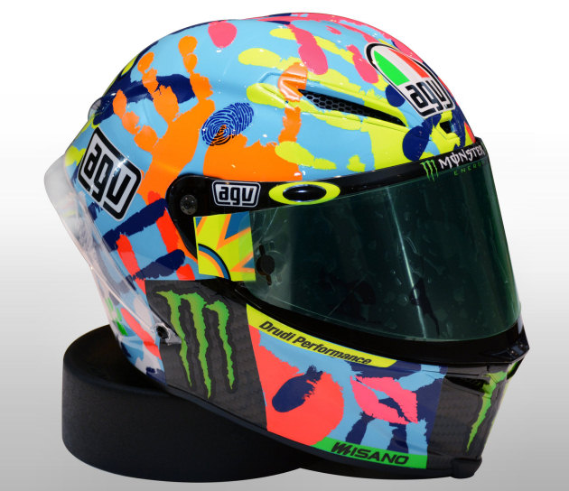 Zoom sur l'AGV PistaGP Rossi spécial Misano.