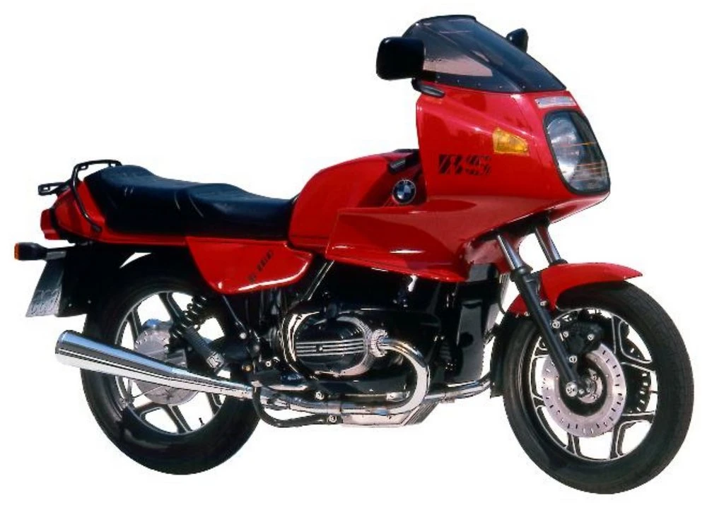 Une moto BMW R 100 RS Monolever rouge