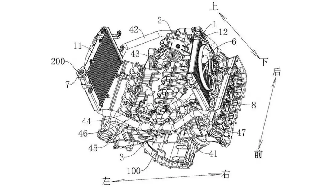 Moteur V8 motos GWM Souo
