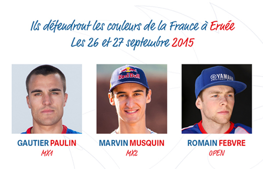 Voici l'Equipe de France du Motocross des Nations 2015.