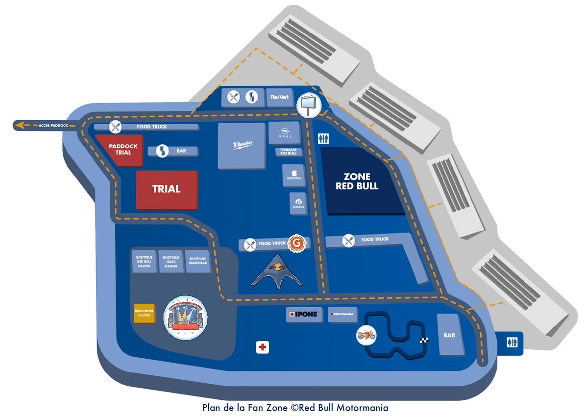 Plan de la Fan zone du Red Bull Motormania