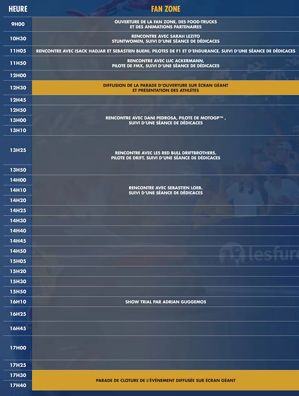 Programme du Red Bull Motormania
