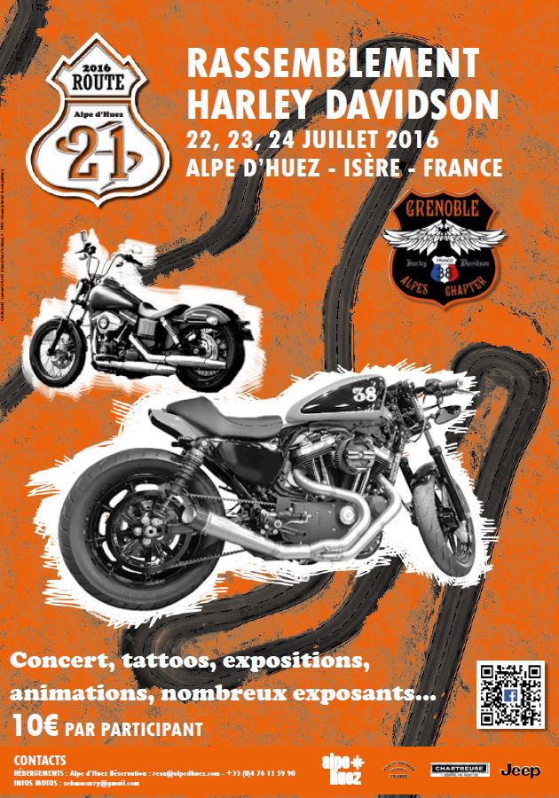 Route 21 - Un nouveau rassemblement Harley à l'Alpe d'Huez