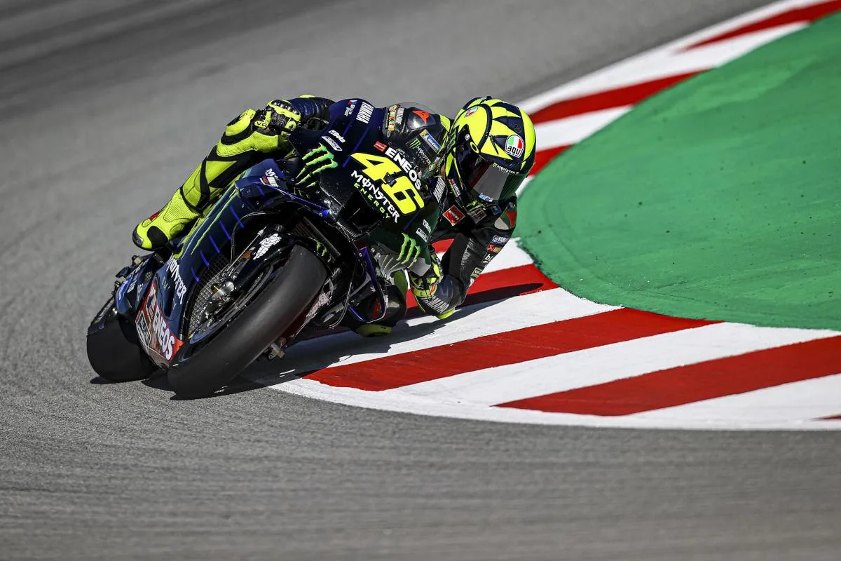 Valentino Rossi en 2020 sur sa Yamaha au numéro 46