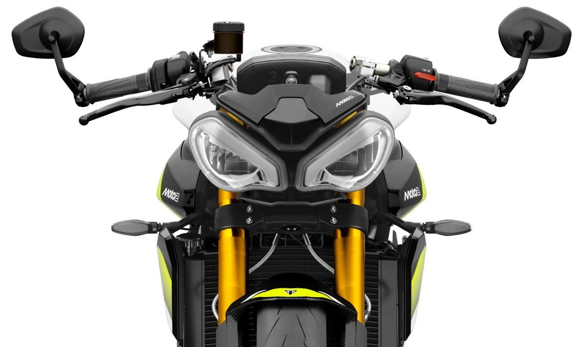 Les phares et la partie avant de Triumph 765 Street Triple Moto2 de 2026