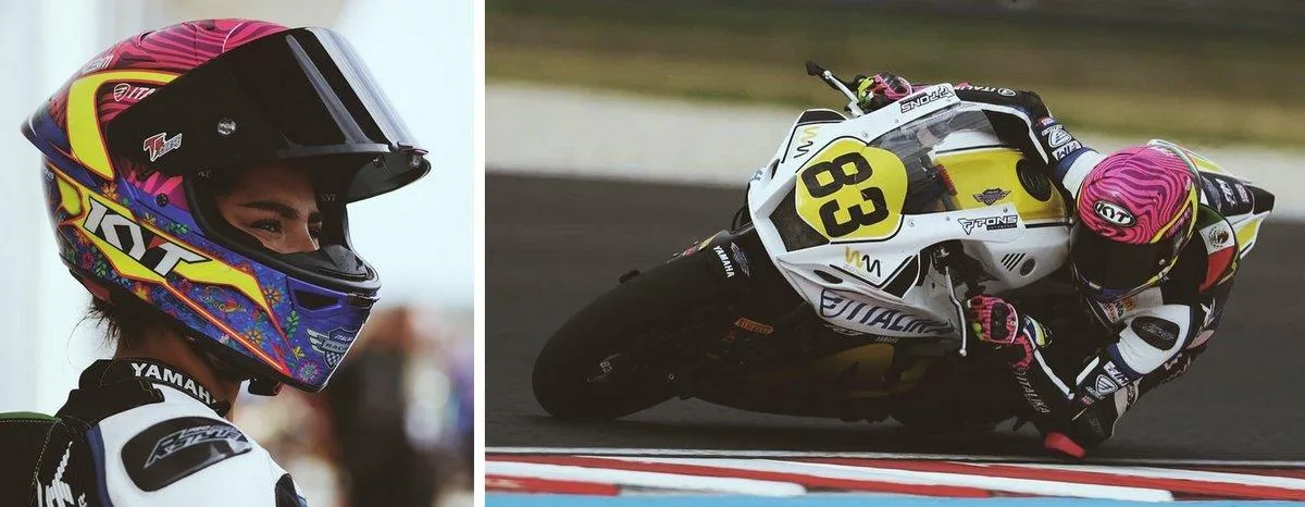 Astrid Madrigal y su Yamaha R7.