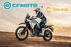 CFMoto et Öhlins s'associe pour équiper la 450MT d'un amortisseur arrière pour le OFF-Road XXL