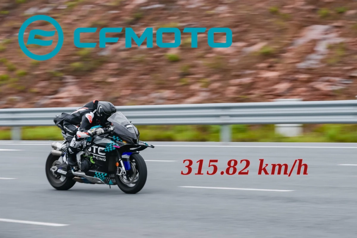 La CFMOTO V4 SR-RR sur l'anneau de vitesse vient d'atteindre 315.82km/h