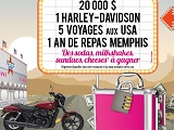 Une Harley-Davidson à gagner dans les restaurants Memphis Coffee.