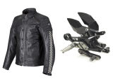 Triumph blouson Café Racer et platines reculées.