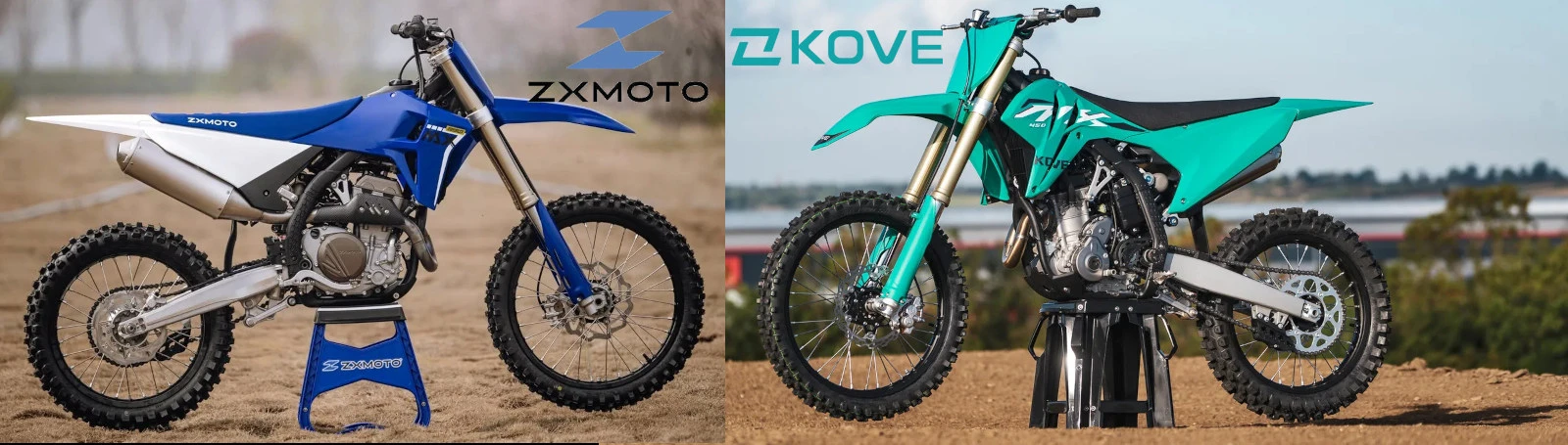 Moteur et profil des motocross présentées par ZXMoto et Kove pour le MXGP 2027.