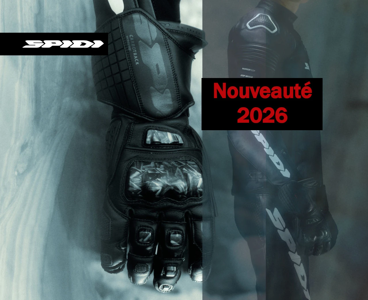 Spidi Carbo Track Evo 2 black racing gloves worn by a motorcyclist