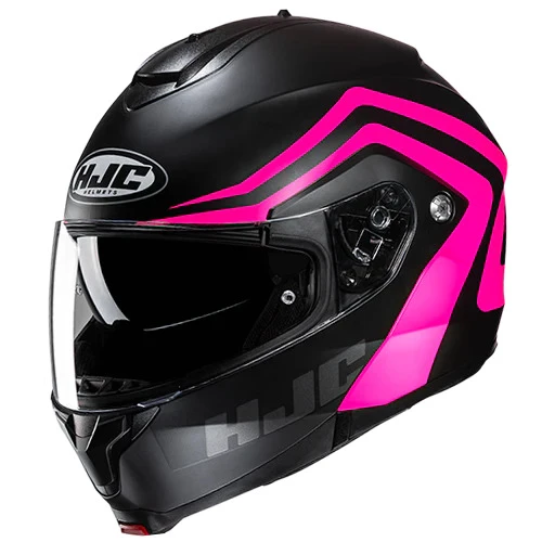 Casque modulable HJC C91N noir et rose