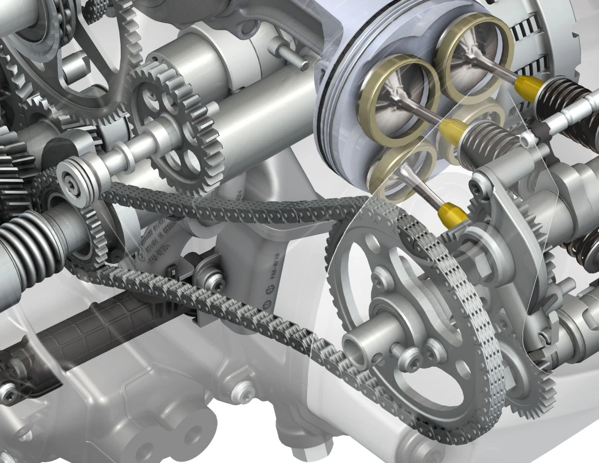 Une vue schematique en 3D de l'interieur d'un moteur Boxer de BMW