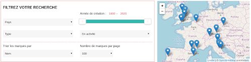 filtrer et voir les marques à travers le monde
