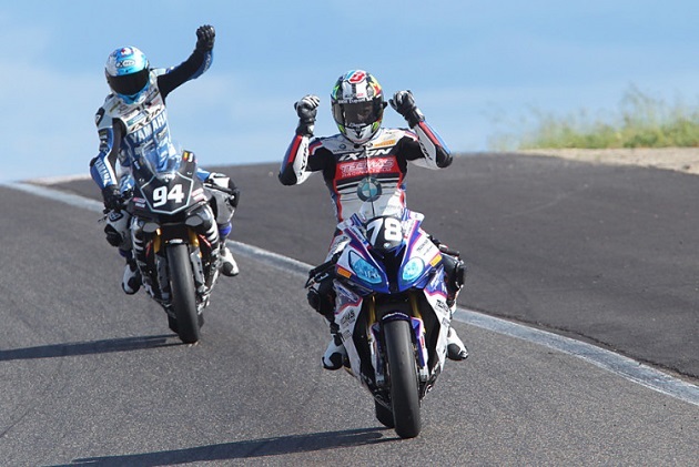 FSBK / Ledenon - Checa et Foray stoppe Leblanc.