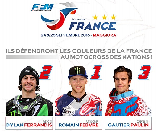 MX des Nations 2016 - Voici l'Equipe de France.
