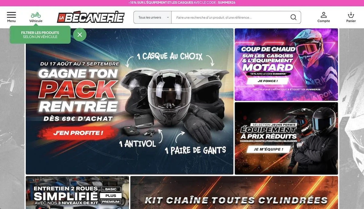 Page d'accueil du site de la Bécanerie