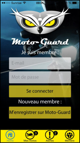 Moto-Guard - un appli pour signaler les vols de moto.