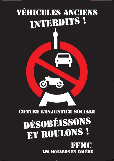 Les motards manifestent en nombre contre l'exclusion des véhicules anciens.