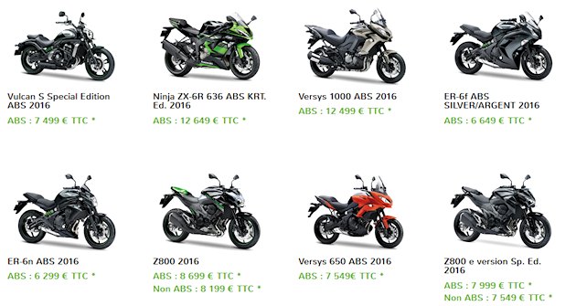Le mois Kanon chez Kawasaki avec 9 modèles en promo.
